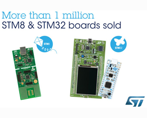 ST의 STM32 및 STM8 마이크로컨트롤러, 개발 키트 공급 1백만 개 넘어