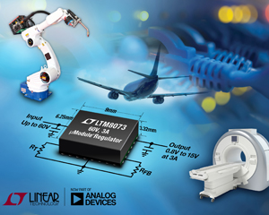 ADI, CISPR 22 클래스 B 충족하는 60V, 3A 사일런트 스위처 μModule 레귤레이터