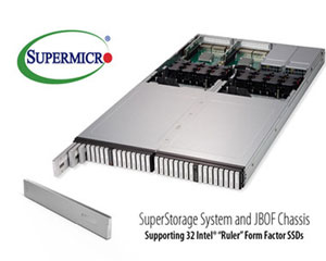 수퍼마이크로, 올플래시 NVMe 1U JBOF 및 1U 수퍼서버출시 