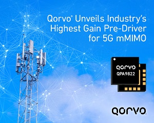 코보, 업계 최고 이득의 5G mMIMO용 프리 드라이버 발표